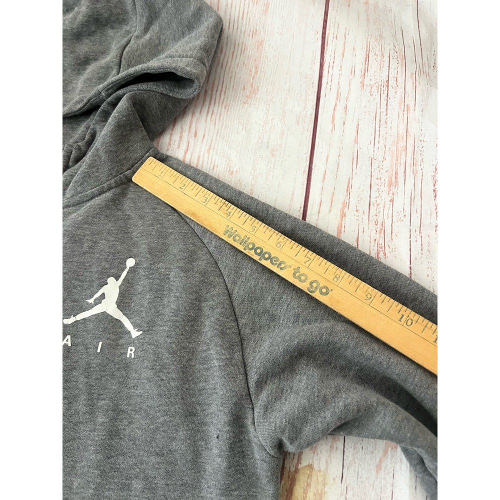 Jordan Air Boys Youth XL Gray Full Zip Hoodie Jumpman Logo Heathered Fleece - Picture 5 of 9